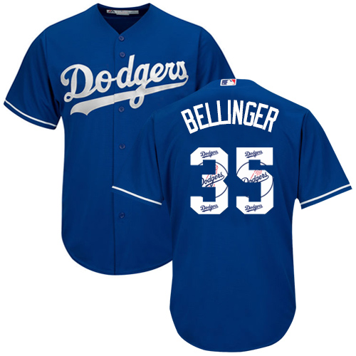 Dodgers #35 Cody Bellinger Blue Team Logo Fashion Stitched MLB Jersey